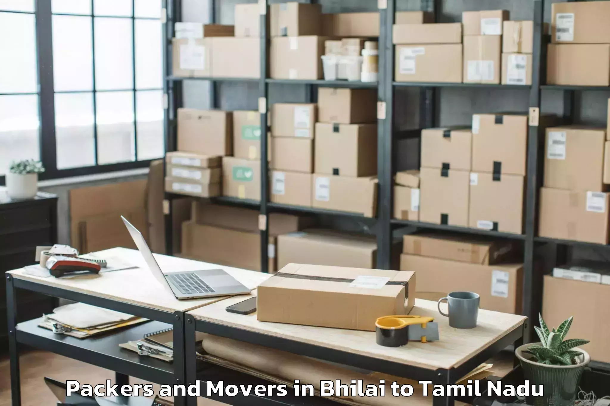 Easy Bhilai to Vettavalam Packers And Movers Booking